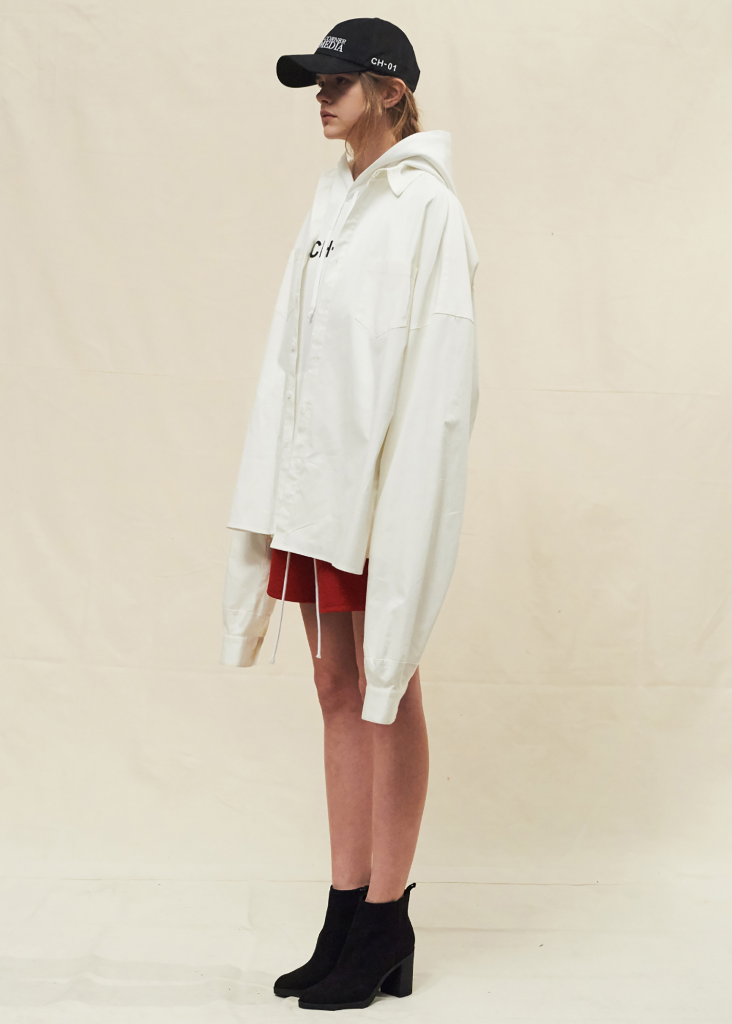 OVERFIT LONG SHIRTS-WHITE