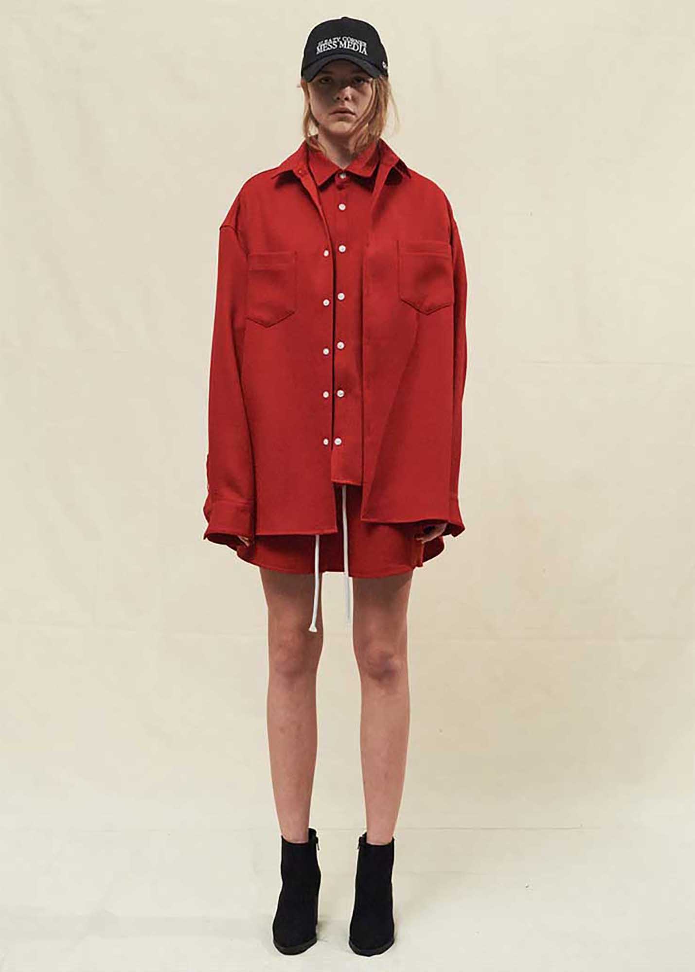 LONG FIT SHIRTS(RED)